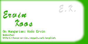 ervin koos business card